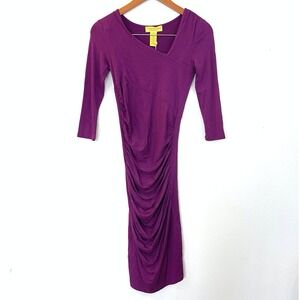NWT Catherine Malandrino‎ Womens Ruched Bodycon Mini Dress Size S Night Out Date